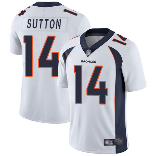 Men Denver Broncos #14 Courtland Sutton White Vapor Untouchable Limited Player Football NFL Jersey->denver broncos->NFL Jersey